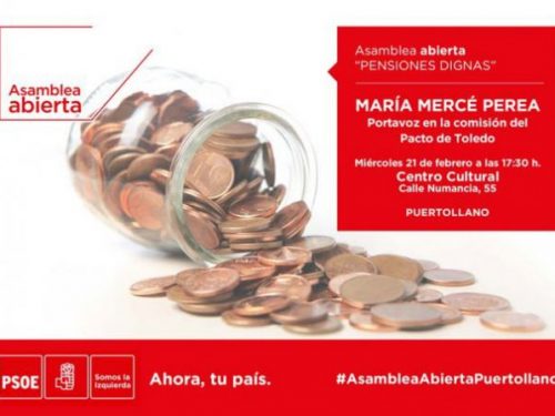 El PSOE de Puertollano realizará un acto informativo sobre pensiones